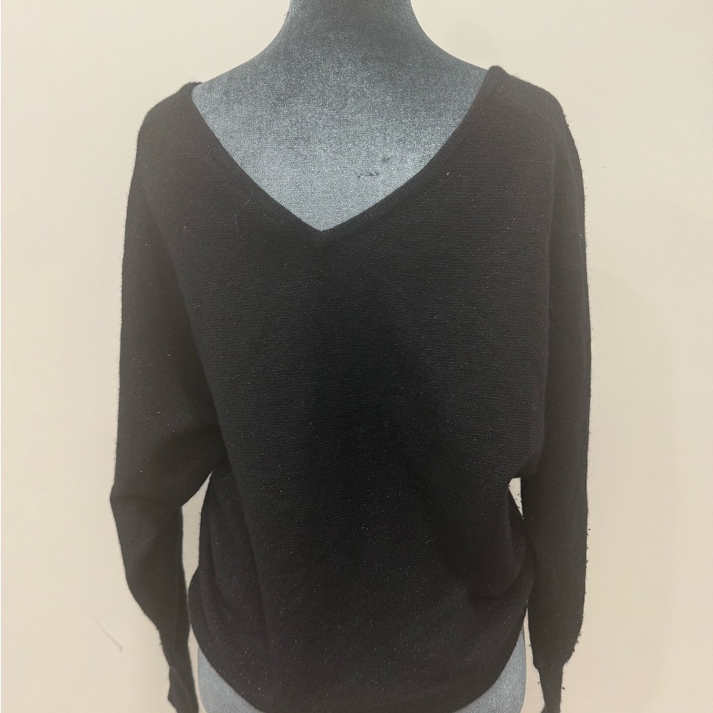 BCBG Women's Black V-Neck Sweater - Picture 2 of 4